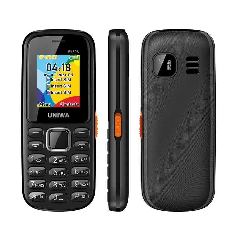 UNIWA E1808 Feature Phone 3 SIM Card 3 Standby Wireless radio Flashlight High volume for Elder 2G Keypad Mobile Phone UNIWA E1808 Feature Phone 3 SIM Card 3 Standby Wireless radio Flashlight High volume for Elder 2G Keypad Mobile Phone