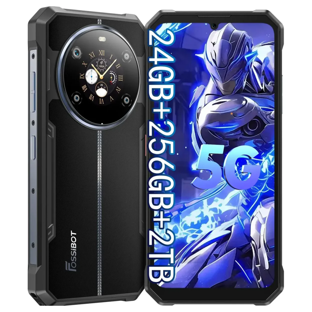 Fossibot [F109] 5G Rugged Phone 24GB(8+16) 256GB 10600mAh 6.745" Android 14 NFC 50MP Camra Dual Screen Face ID Smartphone