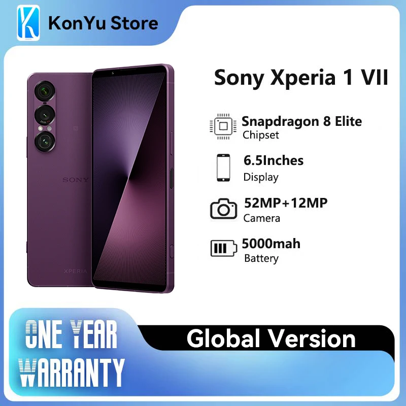 Original Sony Xperia 1 VII Unlocked 5G 120Hz 52+12MPSnapdragon 8 Elite 6.5'' FHD+HDR OLED Display 5000mAh Android