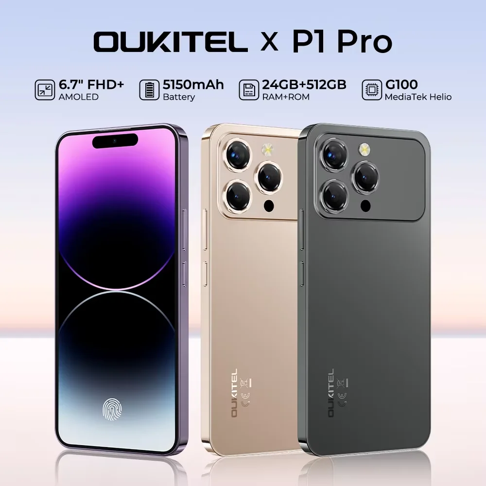 【World Premiere】OUKITEL P1 PRO 6.7-inch FHD+ AMOLED 120Hz, 5150mAh Battery, 8.2mm Ultra-thin Smartphone 8GB+512GB, Android 15 【World Premiere】OUKITEL P1 PRO 6.7-inch FHD+ AMOLED 120Hz, 5150mAh Battery, 8.2mm Ultra-thin Smartphone 8GB+512GB, Android 15