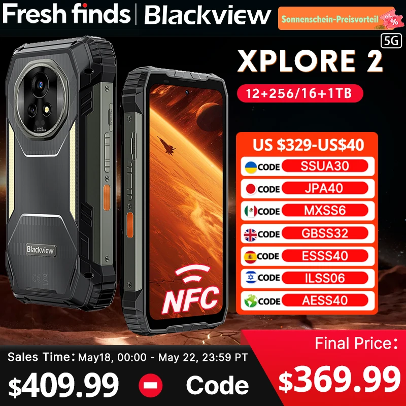 【World premiere】Blackview XPLORE 2 Rugged Phone 5G 6.73 3.2K AMOLED Display 20000mAh MediaTek Dimensity 8300 120W Charger 【World premiere】Blackview XPLORE 2 Rugged Phone 5G 6.73 3.2K AMOLED Display 20000mAh MediaTek Dimensity 8300 120W Charger