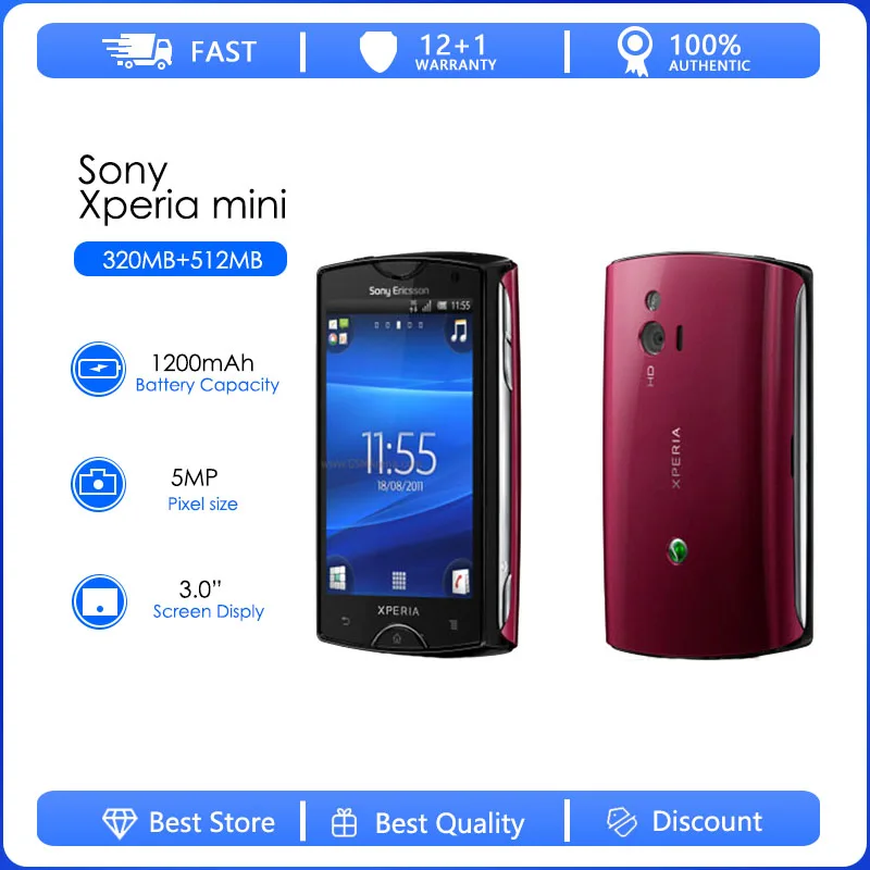 Sony Ericsson Xperia mini ST15 Refurbished-Original unlocked Mobile Phone ST15i 3G WIFI GPS 3MP Camera Android 4.1 Phone Sony Ericsson Xperia mini ST15 Refurbished-Original unlocked Mobile Phone ST15i 3G WIFI GPS 3MP Camera Android 4.1 Phone