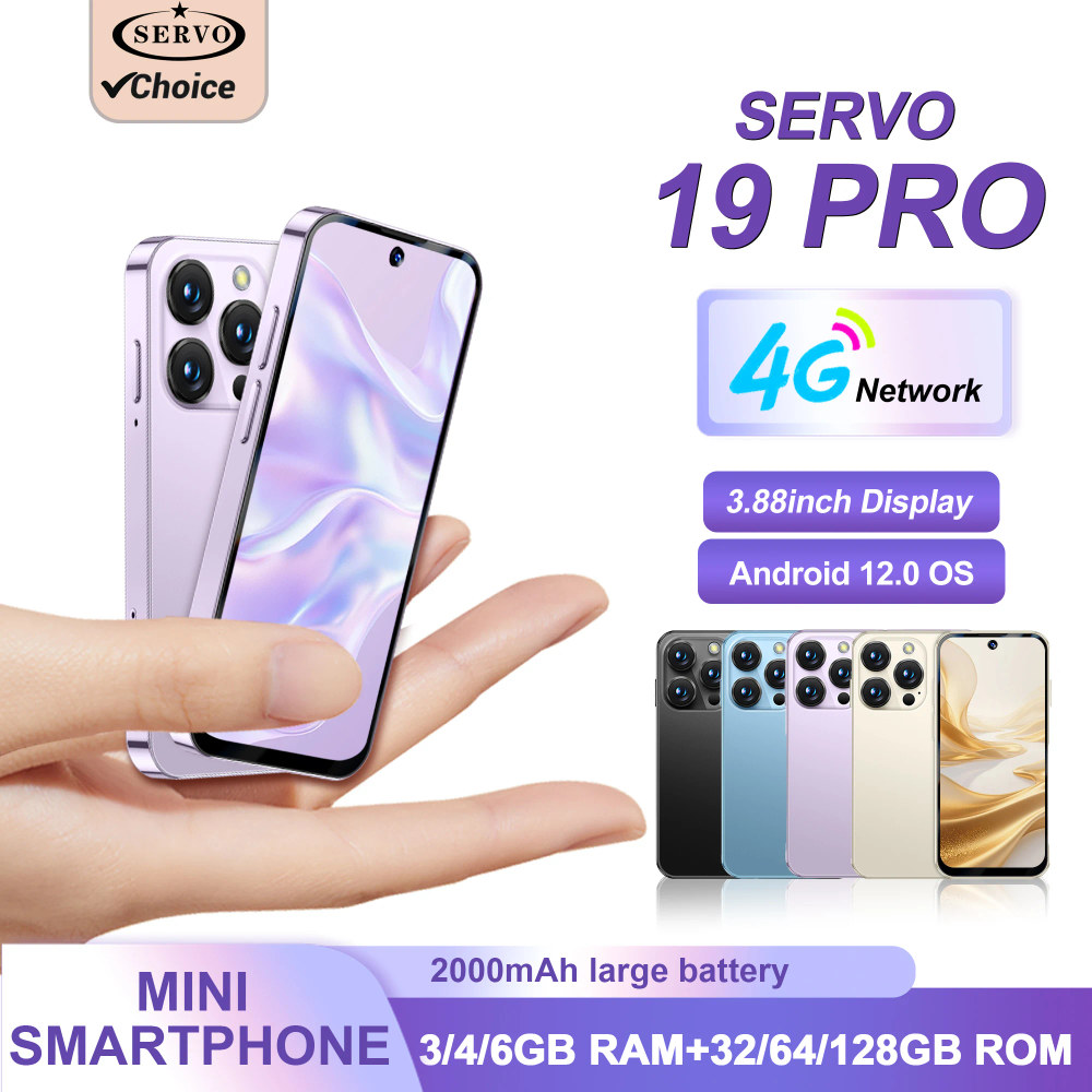 SERVO 19PRO Android Mini Smartphone 4G Cellular 6GB+128GB 3.88" HD Display Face Unlock 2 SIM Small Mobile Phones GPS Play Store SERVO 19PRO Android Mini Smartphone 4G Cellular 6GB+128GB 3.88" HD Display Face Unlock 2 SIM Small Mobile Phones GPS Play Store