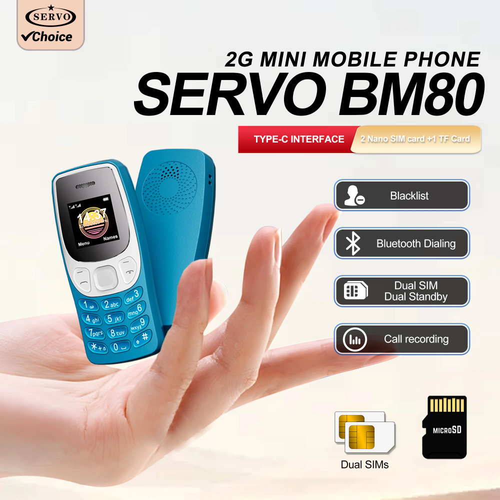 SERVO BM80 Mini Mobile Phone 2G GSM Speed Dial Auto Call recording Magic Voice Blacklist Smaller Feature Cellphone 2 SIM Standby SERVO BM80 Mini Mobile Phone 2G GSM Speed Dial Auto Call recording Magic Voice Blacklist Smaller Feature Cellphone 2 SIM Standby