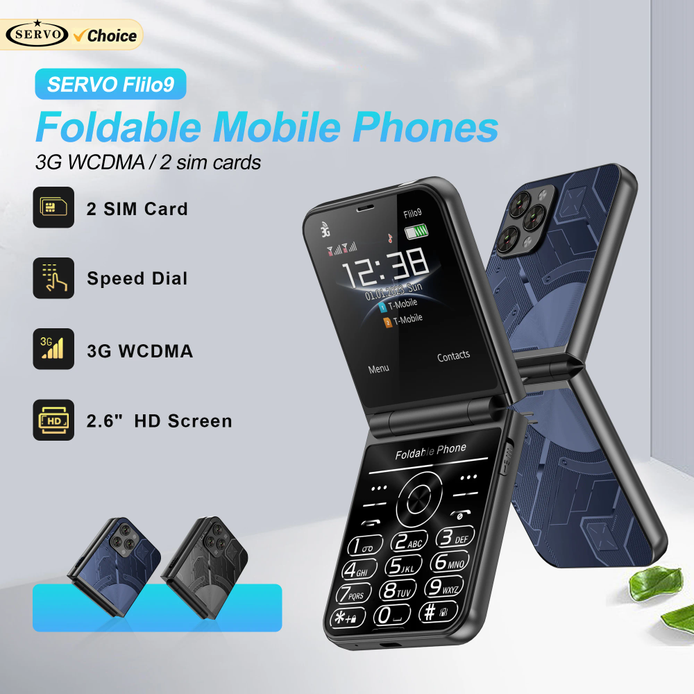 SERVO Flilo9 Flip Mobile Phone 2 SIM Standby Call Recording Speed Dial FM Radio Blacklist Flashlight Foldable Backup Cellphones SERVO Flilo9 Flip Mobile Phone 2 SIM Standby Call Recording Speed Dial FM Radio Blacklist Flashlight Foldable Backup Cellphones