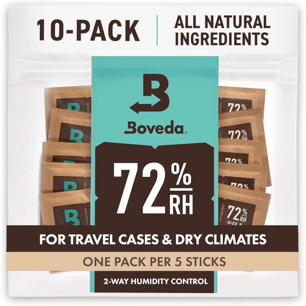 2-Way Humidity Control Packets 72% RH for Humidor - Restores & Maintains Humidity - All in One Solution - 10 Count Resealable 2-Way Humidity Control Packets 72% RH for Humidor - Restores & Maintains Humidity - All in One Solution - 10 Count Resealable