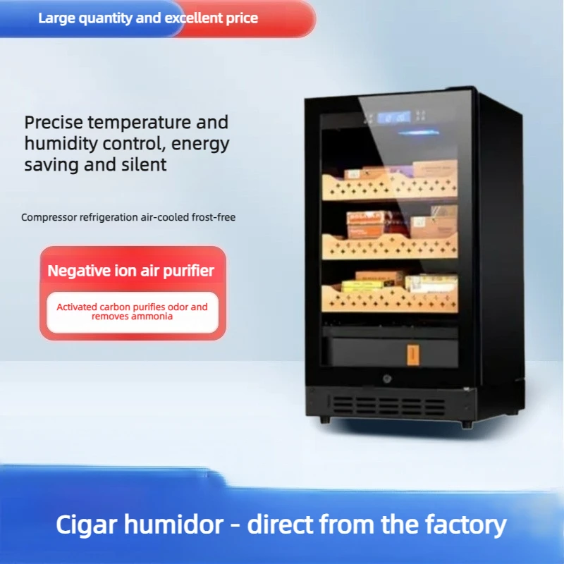 150-300 Cigar Humidor Cabinet with Compressor Cooling Bug-Proof - LCD Display for Home Office Bar Club Specialized Equipment 150-300 Cigar Humidor Cabinet with Compressor Cooling Bug-Proof - LCD Display for Home Office Bar Club Specialized Equipment