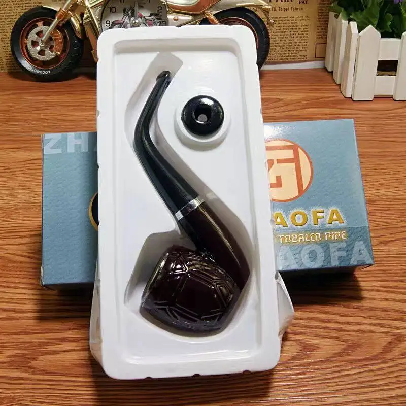 Bent filter handmade ebony men's pipe dual-use Bent filter handmade ebony men's pipe dual-use