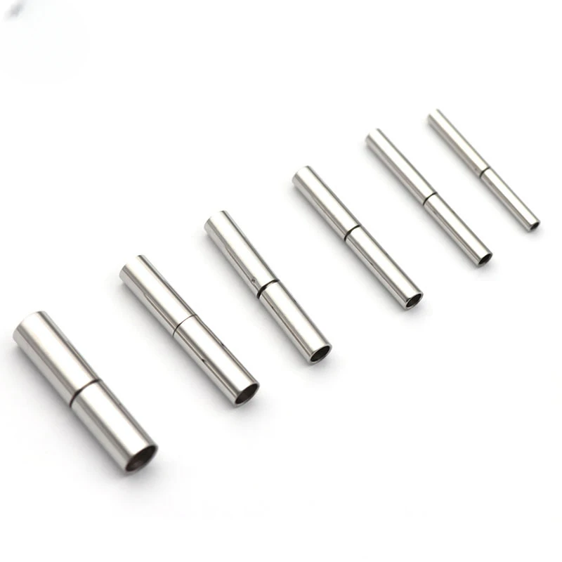 5Pcs/Lot Stainless Steel Spring Buckle Straight Through Titanium Steel Safety Lock Clasp Wax Rope Bracelet Diy Jewelry Making 5Pcs/Lot Stainless Steel Spring Buckle Straight Through Titanium Steel Safety Lock Clasp Wax Rope Bracelet Diy Jewelry Making