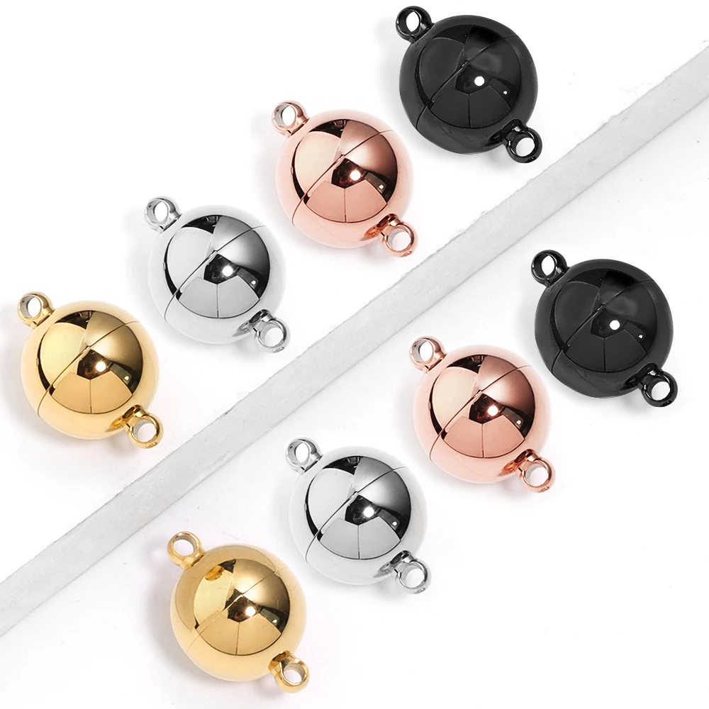 2pcs/lot Round Stainless Steel Magnetic Clasps For Leather Cord Bracelet Necklace Magnet End Clasp Connectors DIY Jewelry Making 2pcs/lot Round Stainless Steel Magnetic Clasps For Leather Cord Bracelet Necklace Magnet End Clasp Connectors DIY Jewelry Making