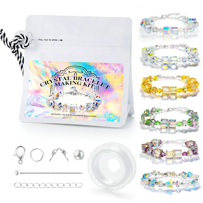 Bracelet Making Kit AB Color Glass Cube Beads Sparkle Butterfly Crystals Beads Kit for Jewelry Making Necklaces DIY Crafts Bracelet Making Kit AB Color Glass Cube Beads Sparkle Butterfly Crystals Beads Kit for Jewelry Making Necklaces DIY Crafts
