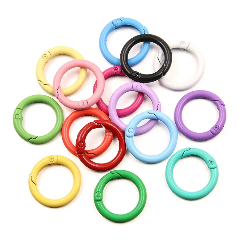 5-20pcs Colorful Spring O Rings Round Carabiner Key Ring Trigger Snap Buckle Keychain DIY Jewelry Making Bag Charm Accessories 5-20pcs Colorful Spring O Rings Round Carabiner Key Ring Trigger Snap Buckle Keychain DIY Jewelry Making Bag Charm Accessories