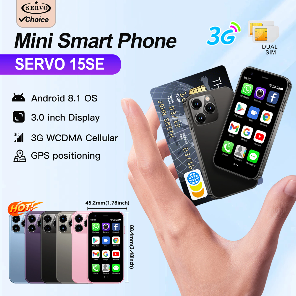 SERVO Android Mini Smartphone 3G WCDMA Cellular 3" HD Display 2GB+16GB Dual SIM Tiny Portable Mobile Phones WIFI GPS Play Store SERVO Android Mini Smartphone 3G WCDMA Cellular 3" HD Display 2GB+16GB Dual SIM Tiny Portable Mobile Phones WIFI GPS Play Store