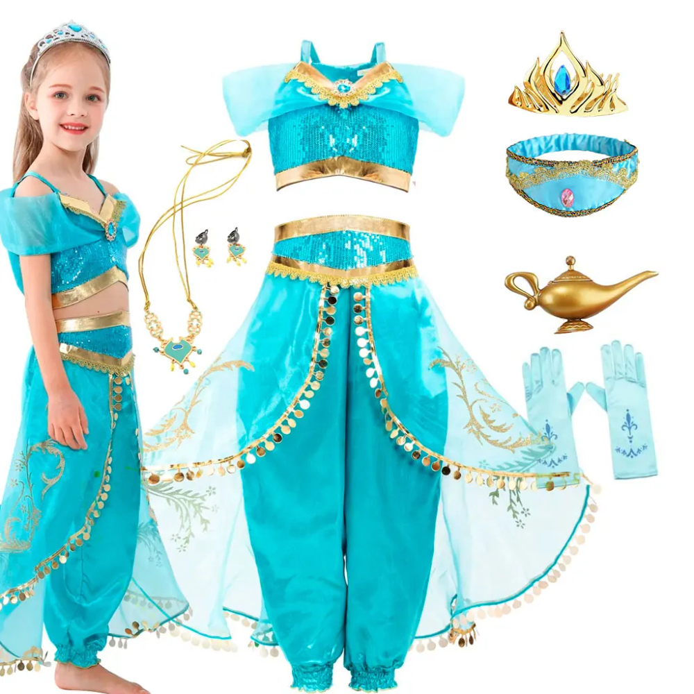 Aladding and the Magic Lamp Jasmine Fairy Costume Princess Dress up for Little Girl Fancy 2026 Halloween Carnival Cosplay Outfit Aladding and the Magic Lamp Jasmine Fairy Costume Princess Dress up for Little Girl Fancy 2026 Halloween Carnival Cosplay Outfit
