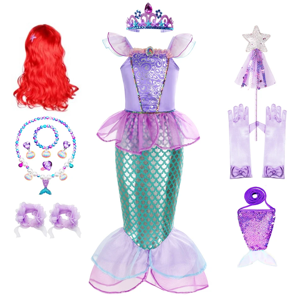 Mermaid Costume For Girls Halloween Dress Kids Birthday Gift Princess Costumes Dress Girl Carnival Party Mermaid Costume For Girls Halloween Dress Kids Birthday Gift Princess Costumes Dress Girl Carnival Party