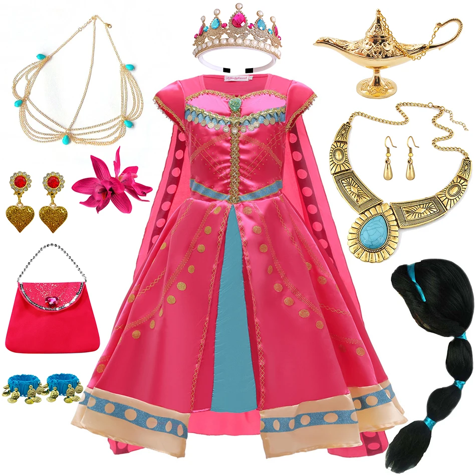 Jasmine Costume Princess Cosplay Girls Outfit Aladdin Kid Dress Magic Lamp Carnival Children Birthday Party Role Playing Clothes Jasmine Costume Princess Cosplay Girls Outfit Aladdin Kid Dress Magic Lamp Carnival Children Birthday Party Role Playing Clothes