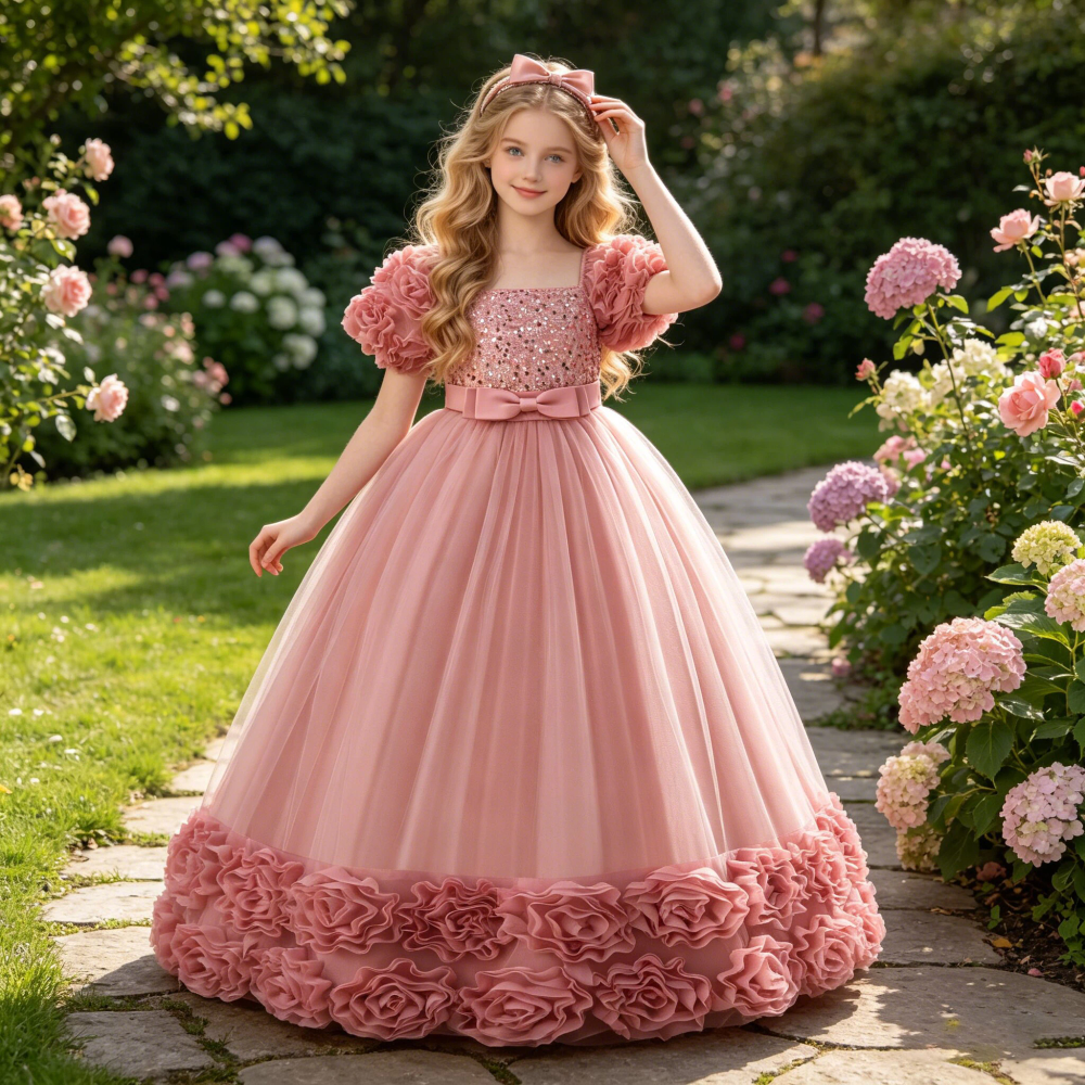 Summer Flower Girls Party Dress Elegant Tulle Bridesmaids Wedding Princess Dresses Girl Gala Birthday Evening Christmas Costumes Summer Flower Girls Party Dress Elegant Tulle Bridesmaids Wedding Princess Dresses Girl Gala Birthday Evening Christmas Costumes