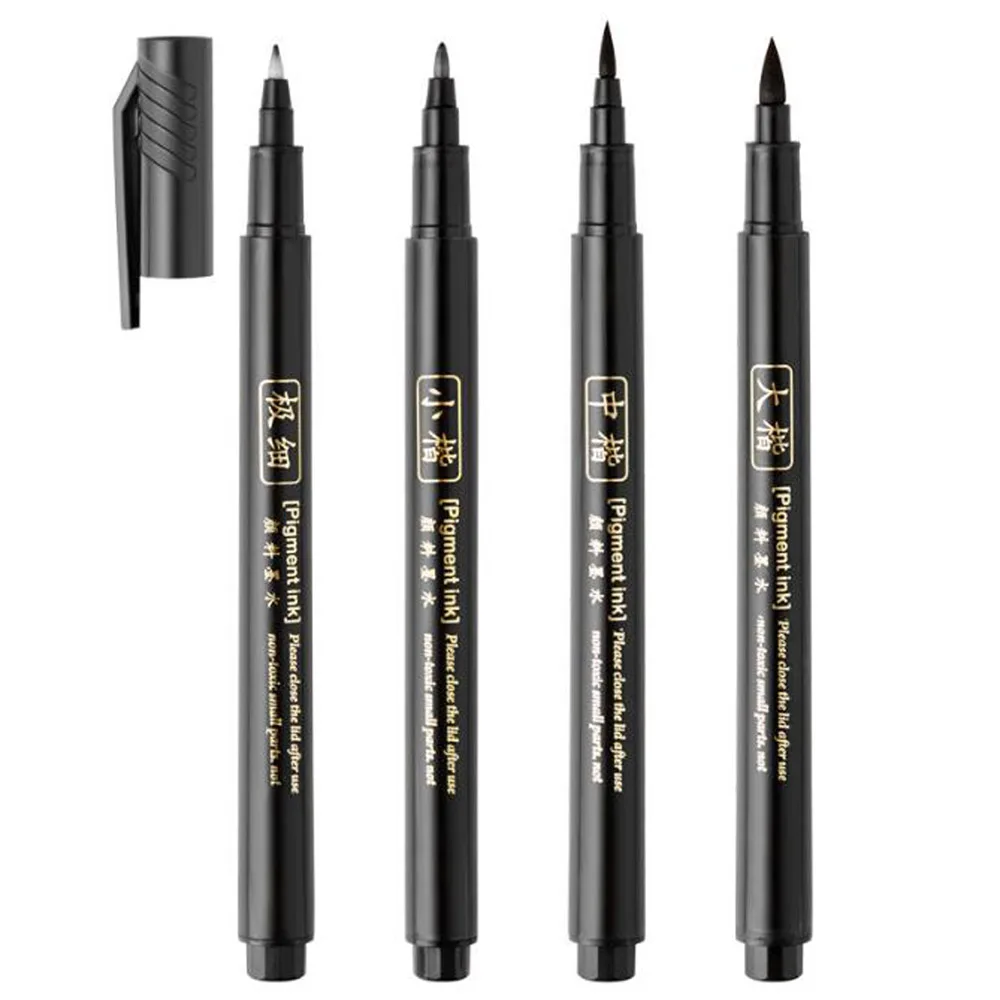 4pc Brush Pen Calligraphy Pen Chinese Words Learning Stationery Student Art Drawing Marker Pens 4pc Brush Pen Calligraphy Pen Chinese Words Learning Stationery Student Art Drawing Marker Pens