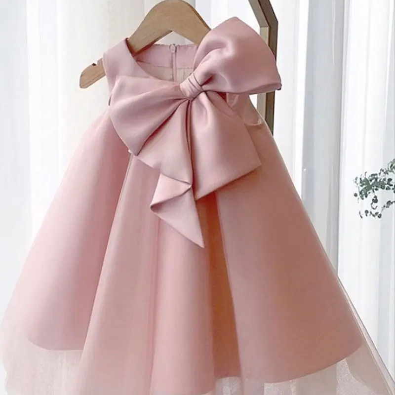 Summer Big Bow Baby Girl Dress 1st Birthday Party Wedding Dress For Girl Party Princess Evening Dresses Kid Girl Clothes Summer Big Bow Baby Girl Dress 1st Birthday Party Wedding Dress For Girl Party Princess Evening Dresses Kid Girl Clothes