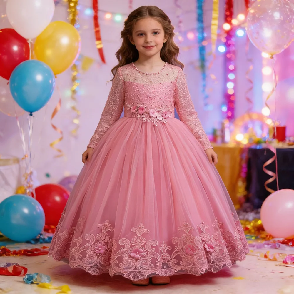 Girls dress Long dresses for girls aged 4-12 Birthday dress Gorgeous and elegant beauty pageant dress Wedding flower girl dress Girls dress Long dresses for girls aged 4-12 Birthday dress Gorgeous and elegant beauty pageant dress Wedding flower girl dress