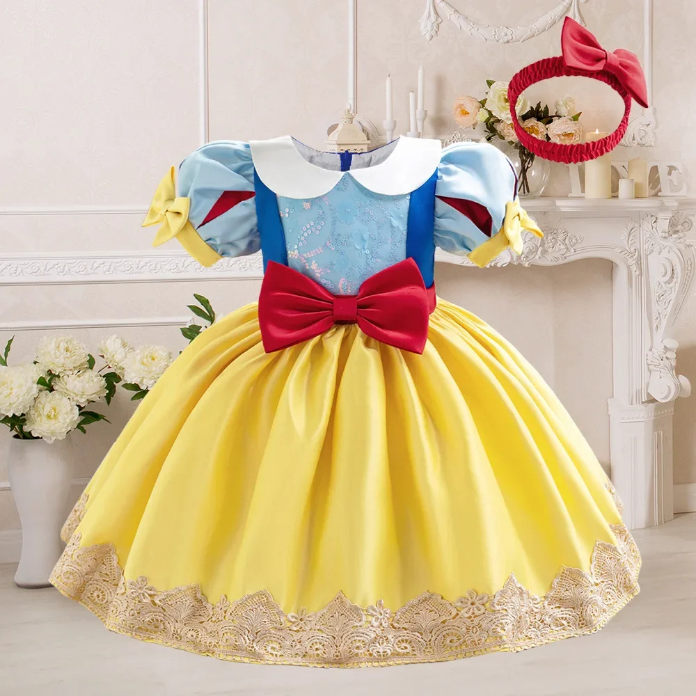 Yellow Tutu Party Dress For Girls 2pcs Girl Princess Dresses Toddler Vintage Birthday Tulle Gown Infant Daily Holiday Costumes Yellow Tutu Party Dress For Girls 2pcs Girl Princess Dresses Toddler Vintage Birthday Tulle Gown Infant Daily Holiday Costumes