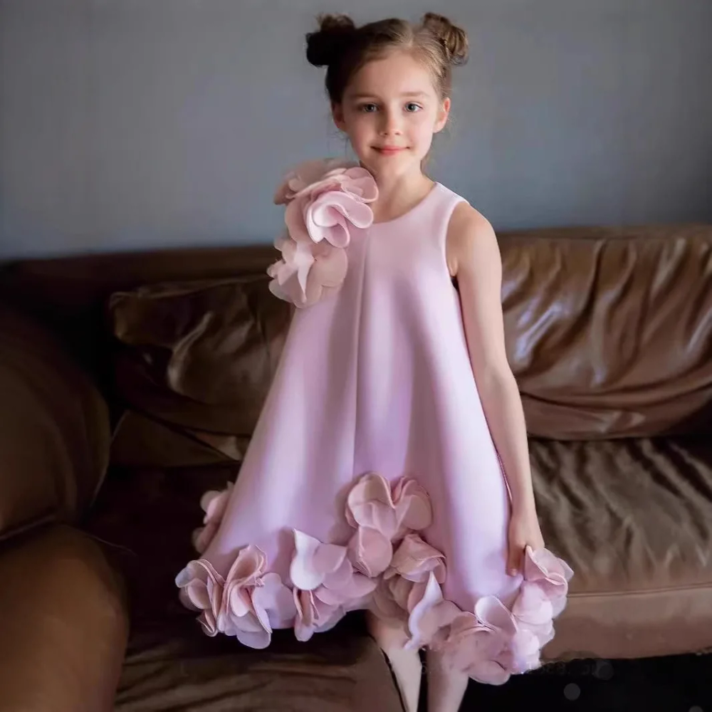 Children's Dress 3D Flower Cute Little Girl Vest Style Princess Dress Sweet Party Dress Flower Girl Dresses Girls Clothes Children's Dress 3D Flower Cute Little Girl Vest Style Princess Dress Sweet Party Dress Flower Girl Dresses Girls Clothes