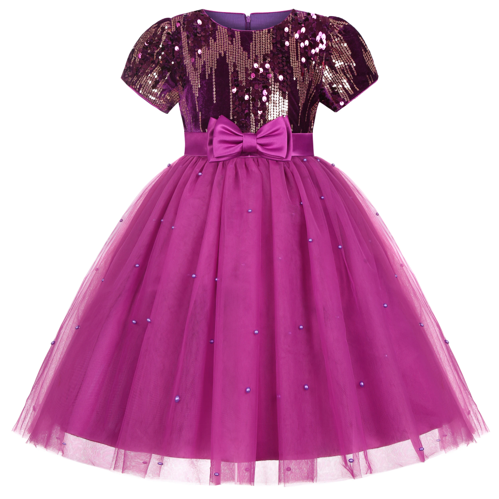 Shiny beaded net gauze princess-style birthday party dress, flower girl outfit - beauty pageant and fashion show formal dress Shiny beaded net gauze princess-style birthday party dress, flower girl outfit - beauty pageant and fashion show formal dress