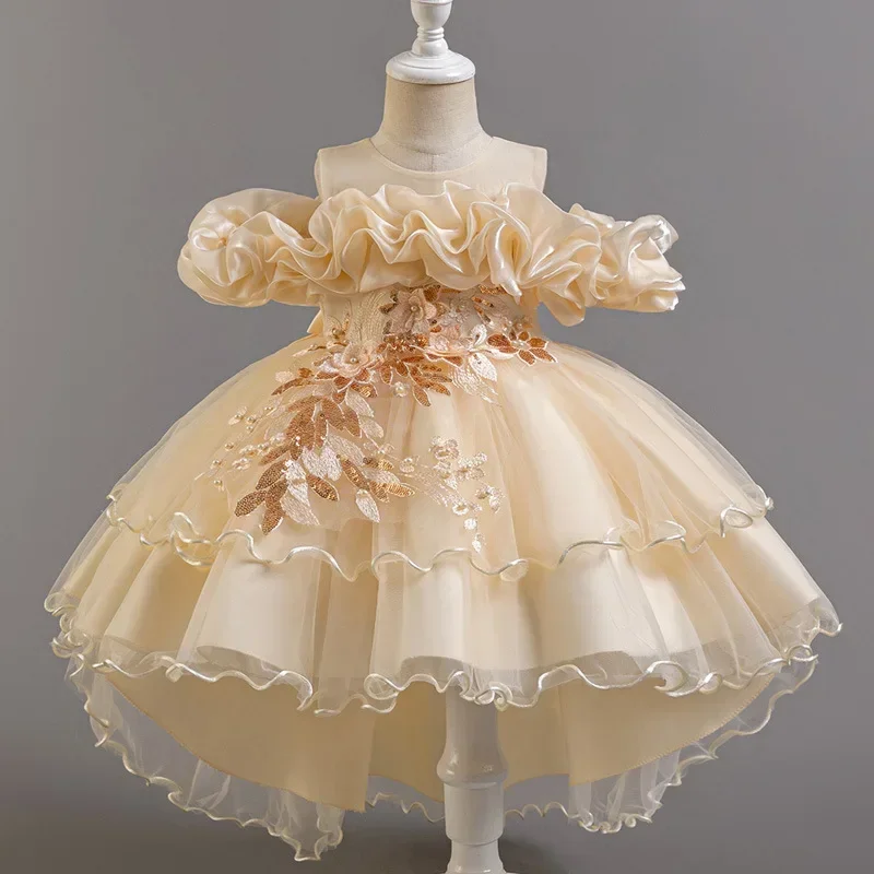 Fashion Flower Girl Dresses for Weddings Lace Mesh Sleeveless Party Dress for Kids Girl Summer Girls Party Dress 2-12 Years Fashion Flower Girl Dresses for Weddings Lace Mesh Sleeveless Party Dress for Kids Girl Summer Girls Party Dress 2-12 Years
