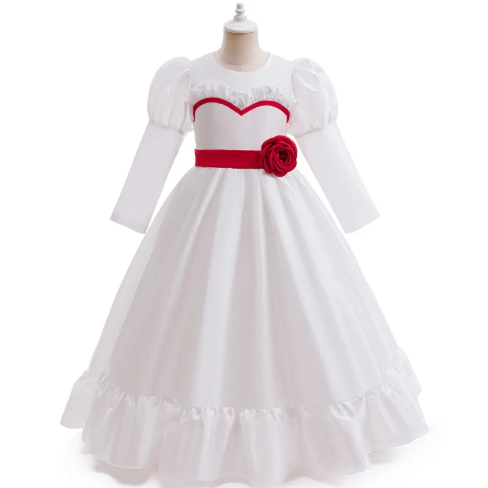 Horror Bride of Chucky Annabelle Cosplay Costume Dress Cos Conjuring Doll Mask Women Girls Evil Halloween Scary Outfits TAN06 Horror Bride of Chucky Annabelle Cosplay Costume Dress Cos Conjuring Doll Mask Women Girls Evil Halloween Scary Outfits TAN06