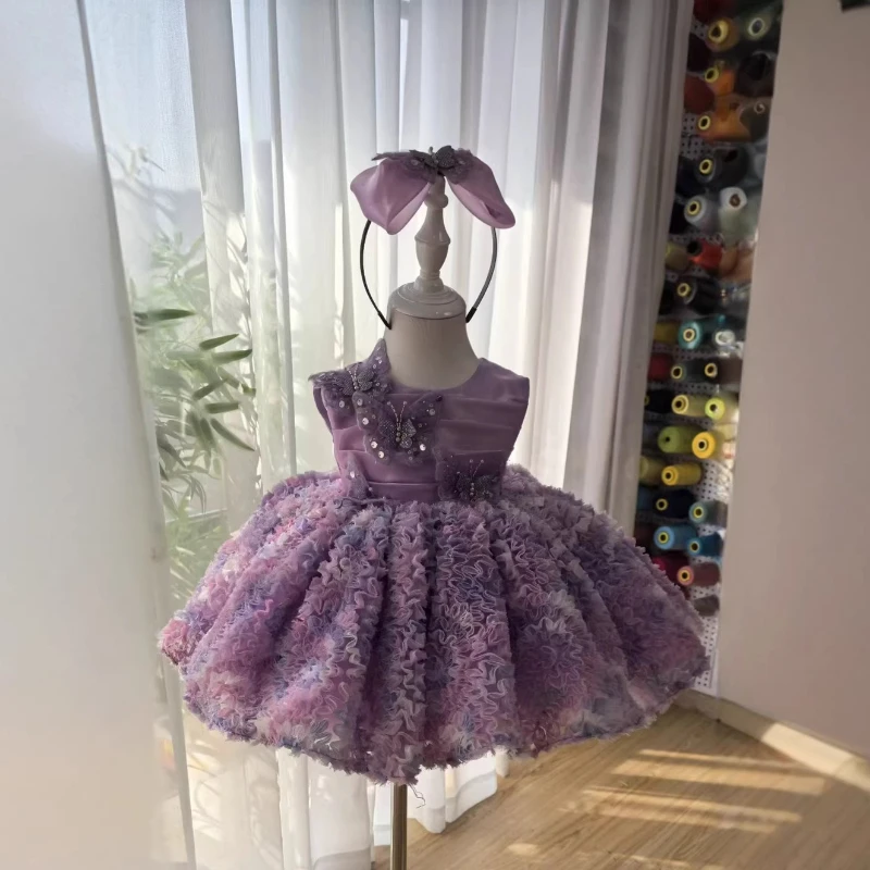 Children Girls Purple Princess Dress Costume Kids Birthday Evening Gown Fashion Tutu Pageant Party Flower Girl Wedding Outfit Children Girls Purple Princess Dress Costume Kids Birthday Evening Gown Fashion Tutu Pageant Party Flower Girl Wedding Outfit