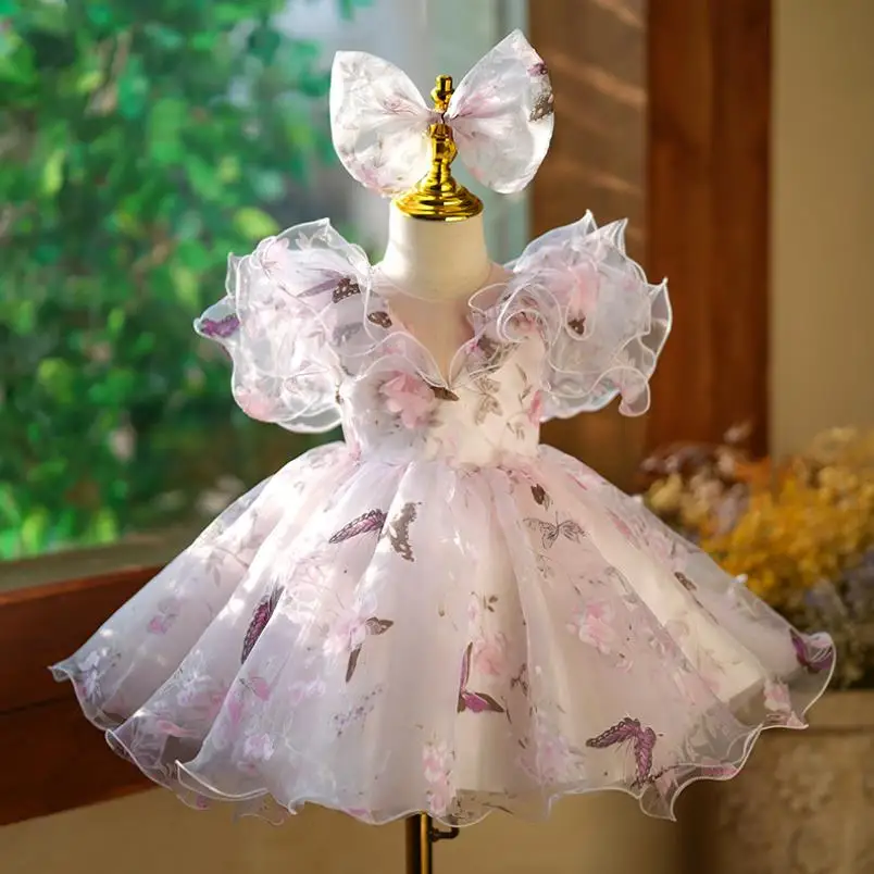 Children's Princess Evening Gown Fashionable Printed Ruffle Design Wedding Birthday Baptism Easter Eid Party Girls Dresses A2598 Children's Princess Evening Gown Fashionable Printed Ruffle Design Wedding Birthday Baptism Easter Eid Party Girls Dresses A2598