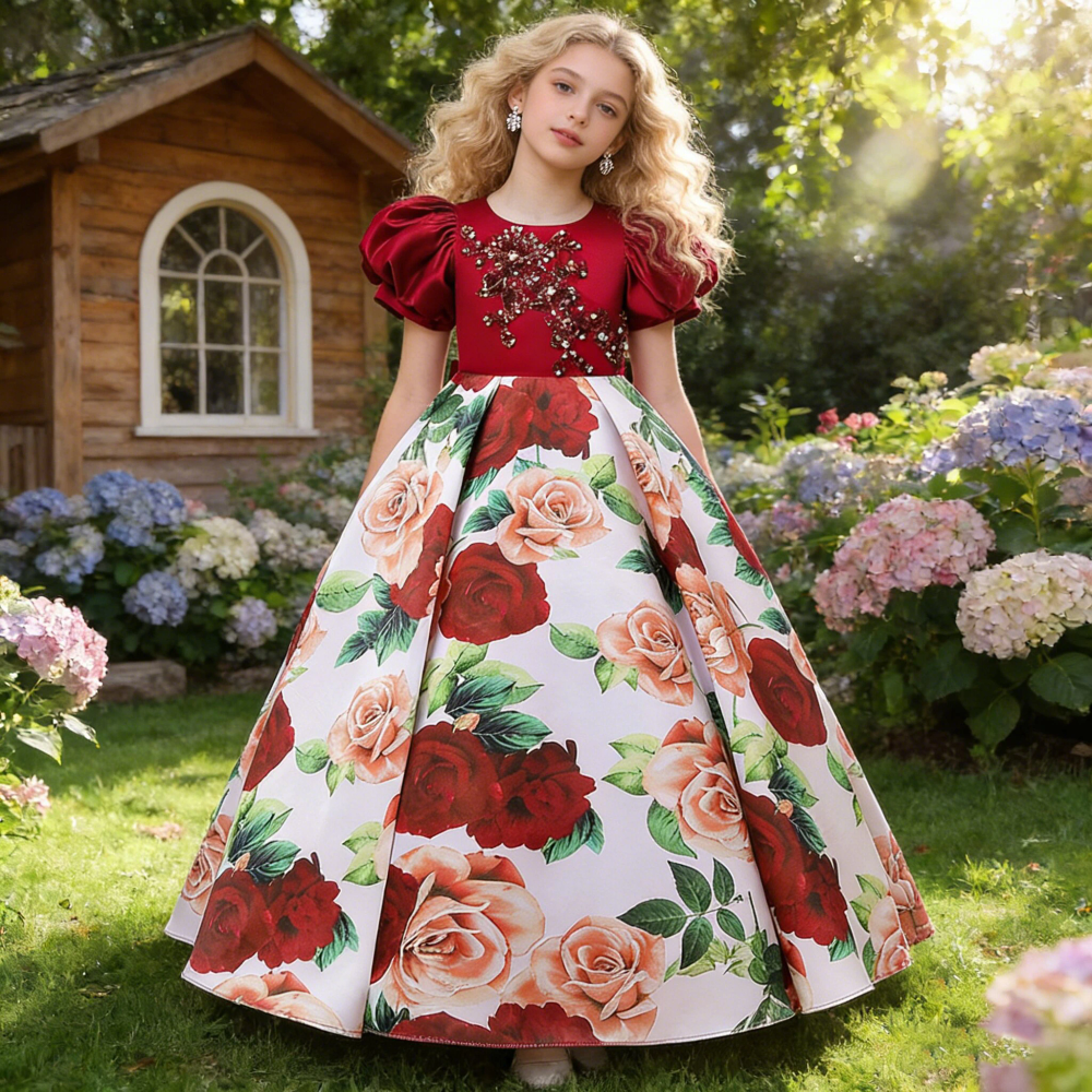 Summer Flower Wedding Girls Dress Elegant Bow Bridesmaids Birthday Prom Party Princess Dresses For Girl Christmas Evening Gown Summer Flower Wedding Girls Dress Elegant Bow Bridesmaids Birthday Prom Party Princess Dresses For Girl Christmas Evening Gown