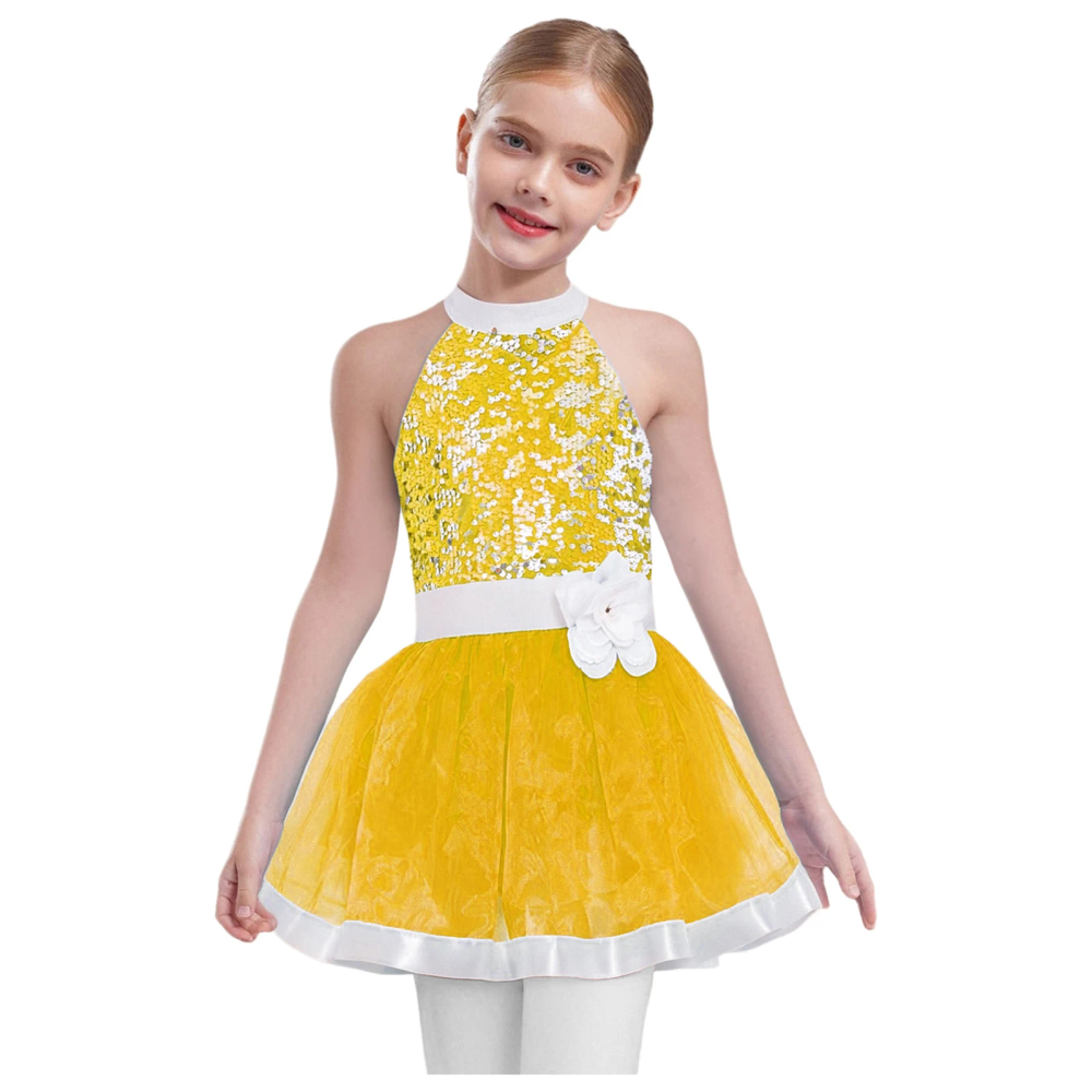 Kids Girls Shiny Sequin Ballet Dance Tutu Leotard Sleeveless Layered Tulle Princess Dress Pageant Party Figure Skating Dancewear Kids Girls Shiny Sequin Ballet Dance Tutu Leotard Sleeveless Layered Tulle Princess Dress Pageant Party Figure Skating Dancewear