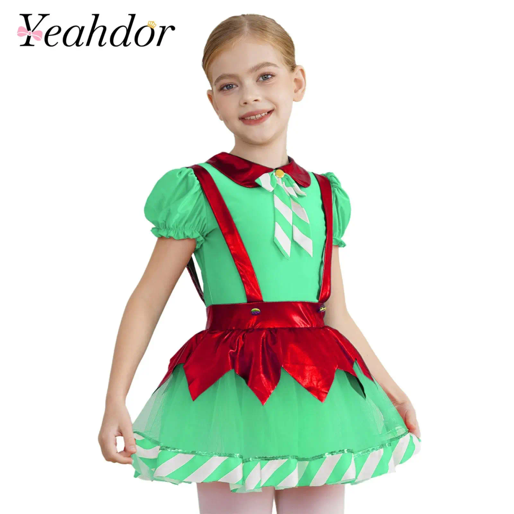 Girls Christmas Santa Xmas Dress Shiny Sequins Kids Candy Cane Striped Figure Skating Dress New Year Performance Dance Costumes Girls Christmas Santa Xmas Dress Shiny Sequins Kids Candy Cane Striped Figure Skating Dress New Year Performance Dance Costumes