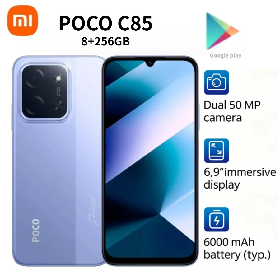 2026 New POCO C85 Global Version Unlocked Smartphone 6.9 Inch 120Hz Display 6000mAh Large Battery 33W Fast Charging 2026 New POCO C85 Global Version Unlocked Smartphone 6.9 Inch 120Hz Display 6000mAh Large Battery 33W Fast Charging