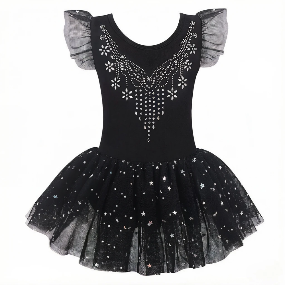 1Pc Black Sequin Diamond Girls Dance Costume, tulle ballet leotard, slim tutu dress for summer stage performances 1Pc Black Sequin Diamond Girls Dance Costume, tulle ballet leotard, slim tutu dress for summer stage performances