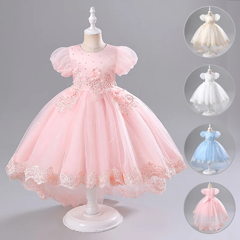 Fashion Flower Girl Dresses for Weddings Short Sleeve Lace Mesh Girls Sequin Dress Summer Children Girls Party Dresses 3-12Years Fashion Flower Girl Dresses for Weddings Short Sleeve Lace Mesh Girls Sequin Dress Summer Children Girls Party Dresses 3-12Years