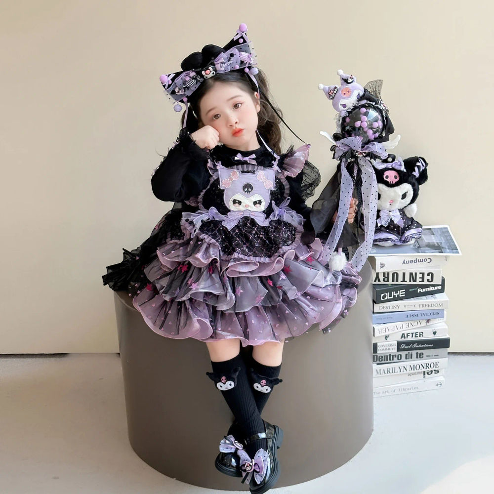 Lolita Princess Dress Kuromi Cartoon Girl Tiered Skirt Sweet Cute Birthday Party Evening Dress Bow Tail Dress Birthday Gift Lolita Princess Dress Kuromi Cartoon Girl Tiered Skirt Sweet Cute Birthday Party Evening Dress Bow Tail Dress Birthday Gift