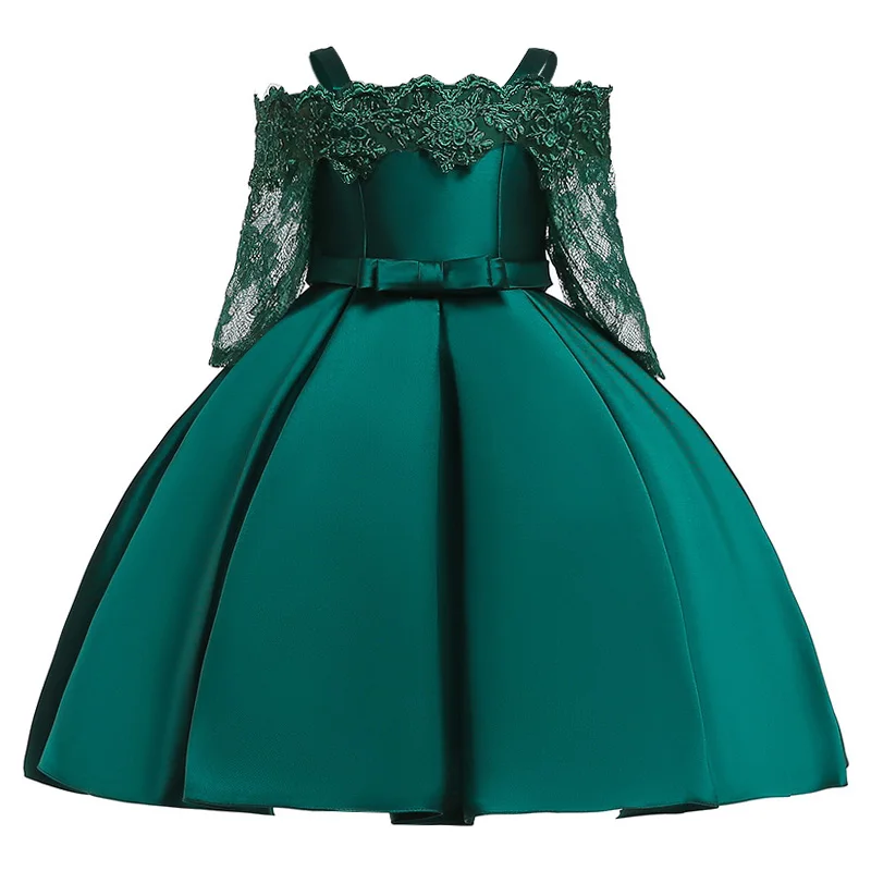 Green Christmas Dress For Girls Children Costume Elegant Kids Princess Party Dresses Lace Half Sleeve Girl Wedding Prom Gown Green Christmas Dress For Girls Children Costume Elegant Kids Princess Party Dresses Lace Half Sleeve Girl Wedding Prom Gown