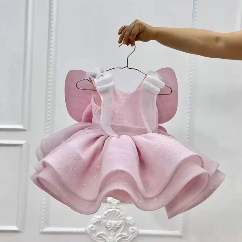2026 Baby Girl Pink Cute Princess Dresses New First Birthday Party Gown Children Formal Celebration Pageant Dress Holiday Outfit 2026 Baby Girl Pink Cute Princess Dresses New First Birthday Party Gown Children Formal Celebration Pageant Dress Holiday Outfit
