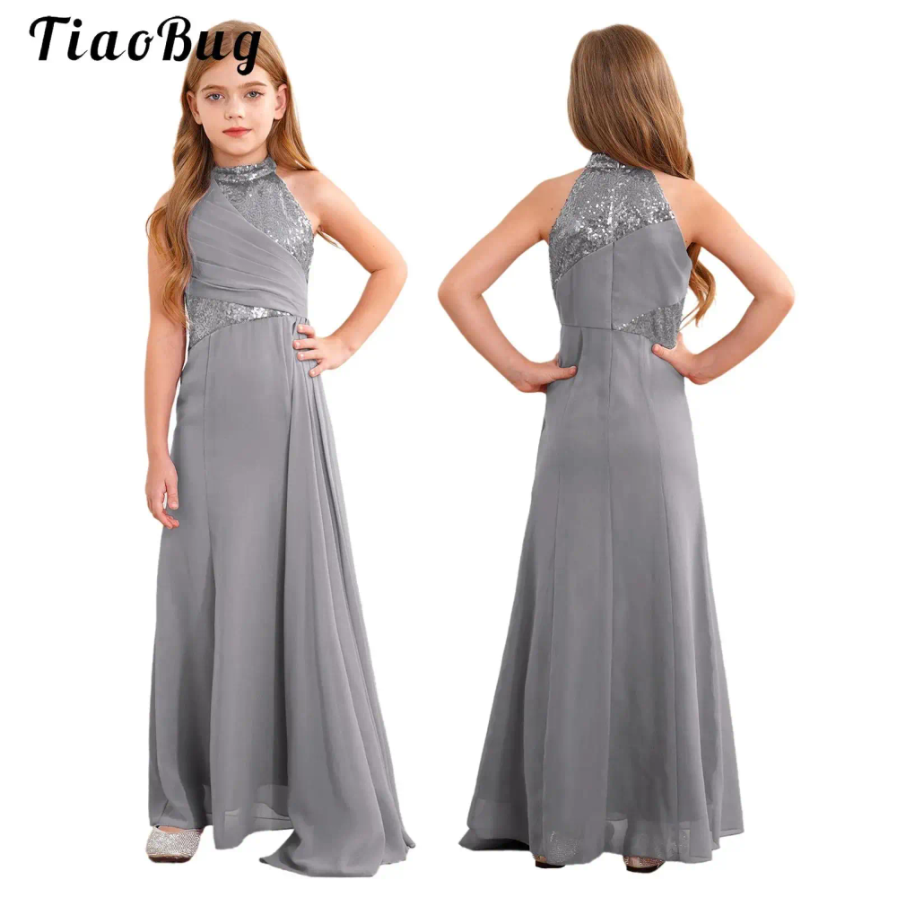 Summer Fashion Flower Girls Long Dress Wedding Birthday Party Pleat Overlay Maxi Dress Gown for Pageant Evening Birthday Summer Fashion Flower Girls Long Dress Wedding Birthday Party Pleat Overlay Maxi Dress Gown for Pageant Evening Birthday