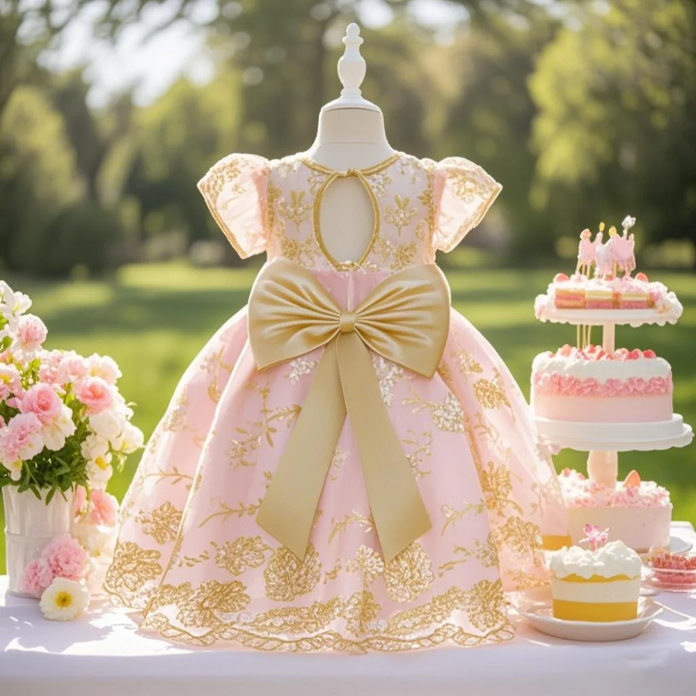 Young girl embroidery flower birthday party wedding princess dress suitable for wedding party performance Young girl embroidery flower birthday party wedding princess dress suitable for wedding party performance