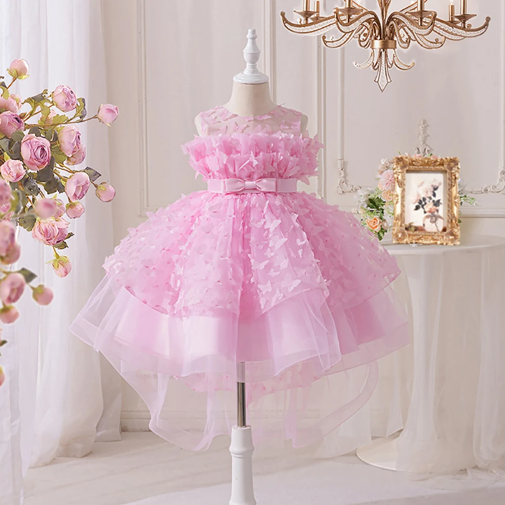 HETISO High-end Butterfly Princess Dress for Girls Children's Trailing Birthday Party Puffy Wedding Costume Gown HETISO High-end Butterfly Princess Dress for Girls Children's Trailing Birthday Party Puffy Wedding Costume Gown