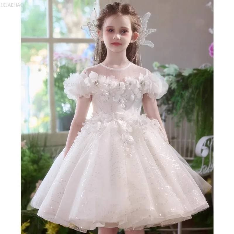 Girls Princess Party Dress Flower Girl Wedding Gown Birthday Bride Flower Girl Piano Performance Pageant Formal Children Dresses Girls Princess Party Dress Flower Girl Wedding Gown Birthday Bride Flower Girl Piano Performance Pageant Formal Children Dresses