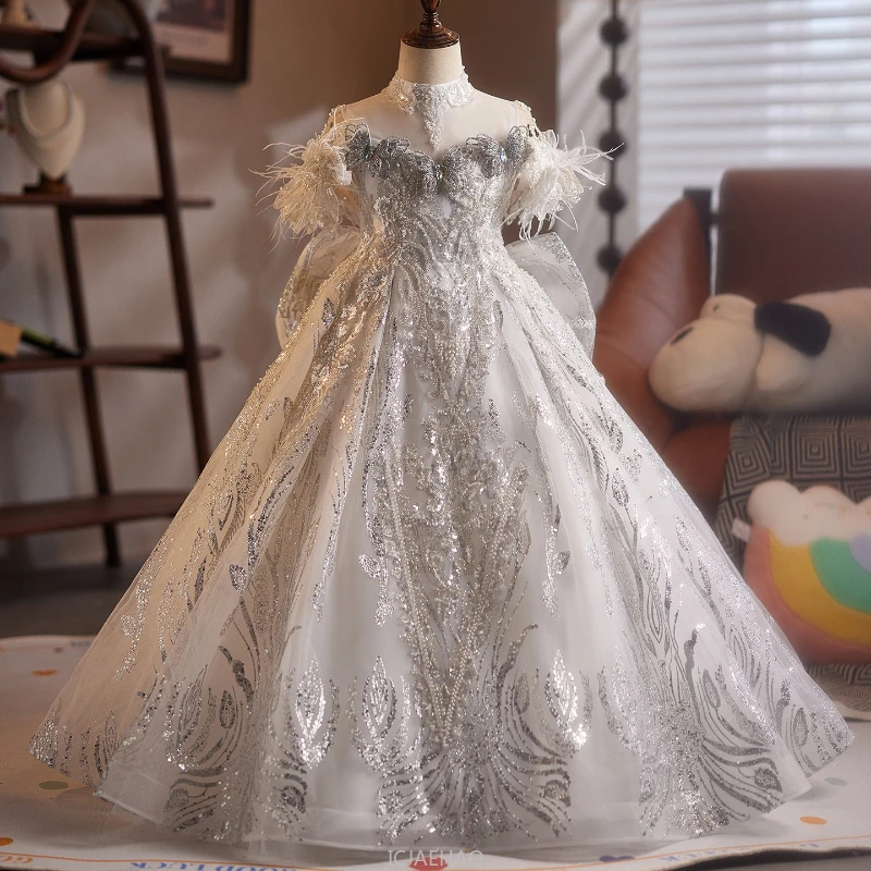 Long Dress Children Costume New Girls Birthday Princess Dresses Costume Kids Clothes Pageant Host Piano Performance Party Outfit Long Dress Children Costume New Girls Birthday Princess Dresses Costume Kids Clothes Pageant Host Piano Performance Party Outfit