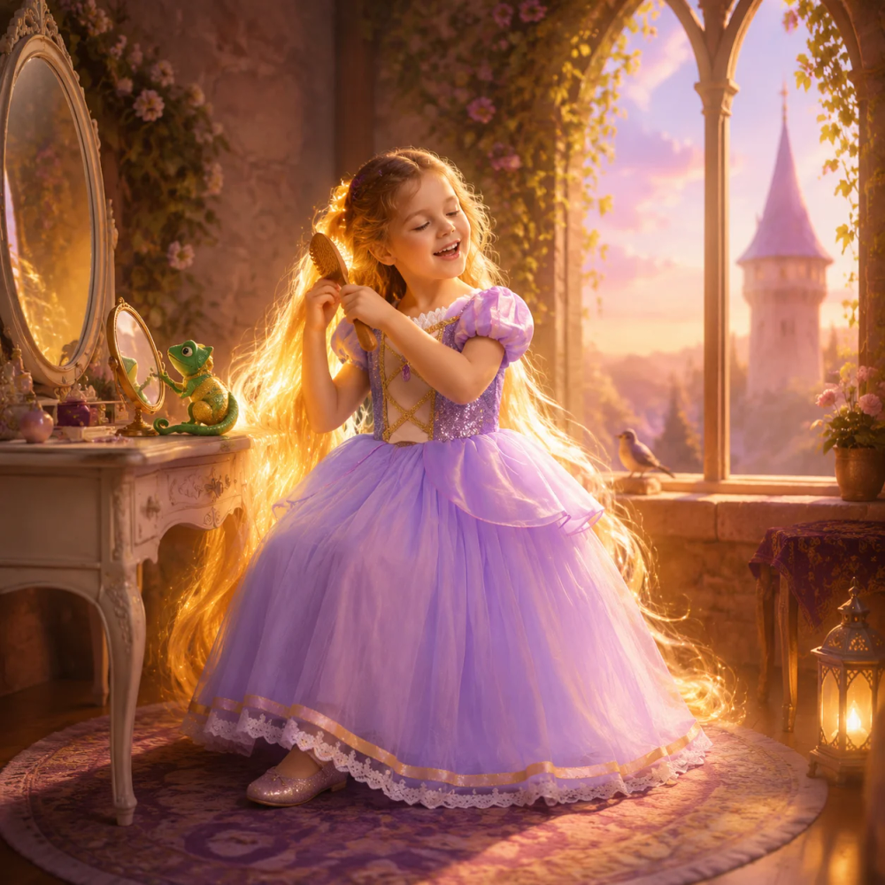 Magic Hair Rapunzel Purple Sequin Dress for Girls Carnival Cosplay Princess Costume Fancy Prom Maxi Gown 2-8Y Birthday Gifts Magic Hair Rapunzel Purple Sequin Dress for Girls Carnival Cosplay Princess Costume Fancy Prom Maxi Gown 2-8Y Birthday Gifts