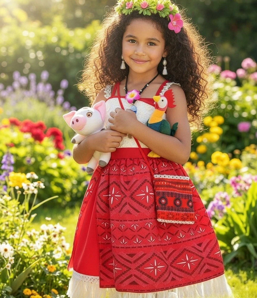 Disney Movie Princess Moana 2 Dress Girls Cosplay Vaiana Carnival Party Ocean Adventure Costume Kids Halloween Fancy Clothes Disney Movie Princess Moana 2 Dress Girls Cosplay Vaiana Carnival Party Ocean Adventure Costume Kids Halloween Fancy Clothes