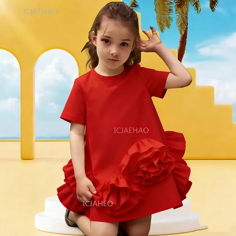 Festive Dress For Girl Party White Flower Princess Pageant Party Gown Formal for Kids Recital Performance Children Birthday Festive Dress For Girl Party White Flower Princess Pageant Party Gown Formal for Kids Recital Performance Children Birthday