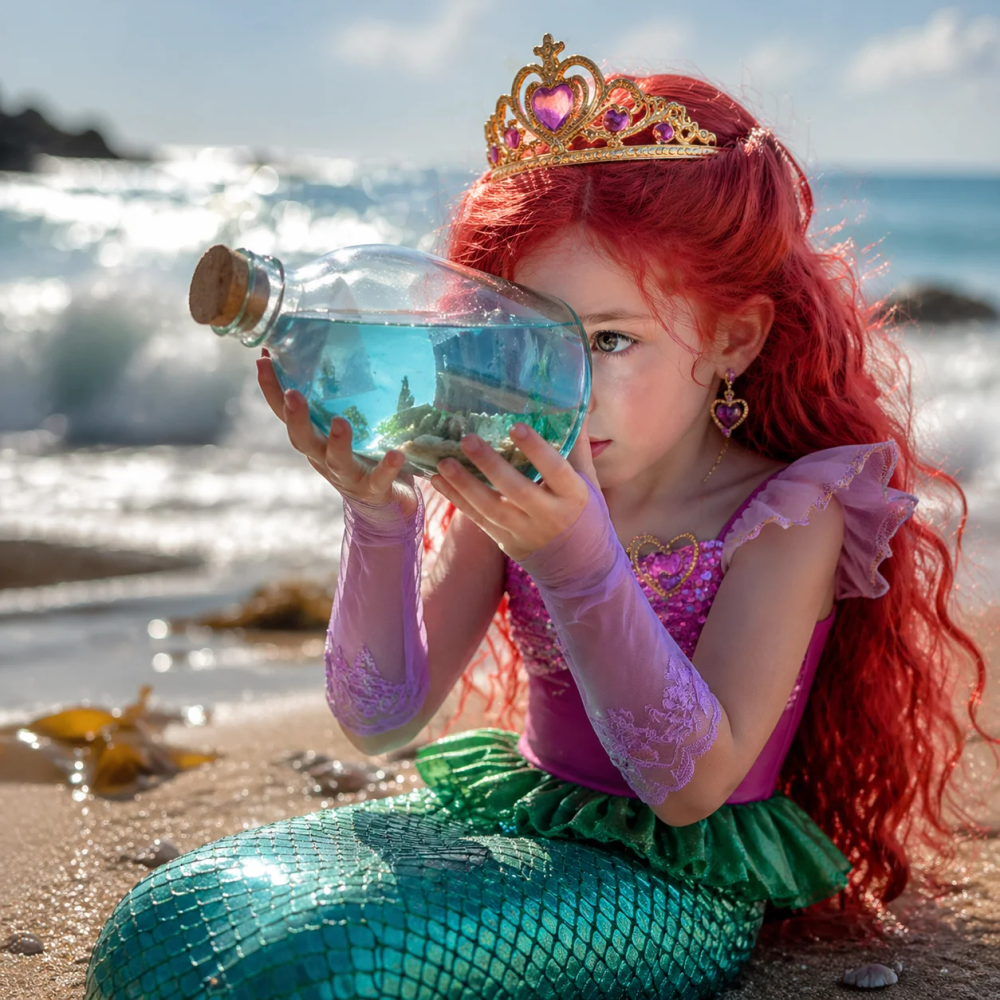 Ariel Princess Short Sleeve Tulle Gown for Girls Mermaid Cosplay Costume Birthday Carnival Party Dress Up Outfit Kids 2-8Y Ariel Princess Short Sleeve Tulle Gown for Girls Mermaid Cosplay Costume Birthday Carnival Party Dress Up Outfit Kids 2-8Y
