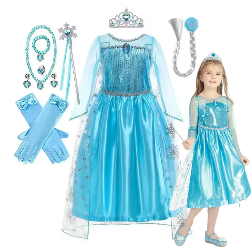 Children Dresses Girls Cospaly Snow Queen Elsa Costumes Kids Carnival Party Prom Gown Children Clothes Elsa Princess Dresses Children Dresses Girls Cospaly Snow Queen Elsa Costumes Kids Carnival Party Prom Gown Children Clothes Elsa Princess Dresses
